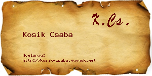 Kosik Csaba névjegykártya