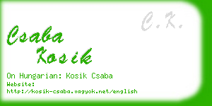 csaba kosik business card